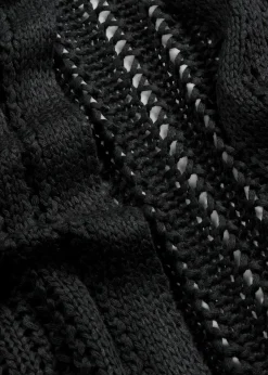 Longstrickjacke mit Lochmuster