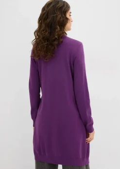 Longstrickjacke mit Rollkanten