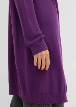 Longstrickjacke mit Rollkanten