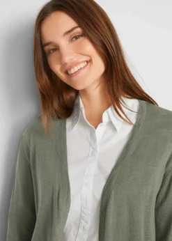 Longstrickjacke, offen