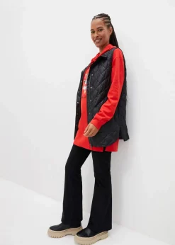 Long-Sweatshirt mit Seitenschlitz und Kapuze