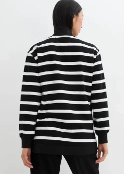 Longsweatshirt mit Troyer-Kragen