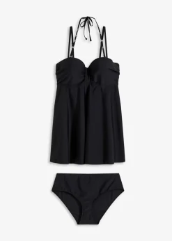 Long-Tankini mit verzierten Trägern (2-tlg.Set)