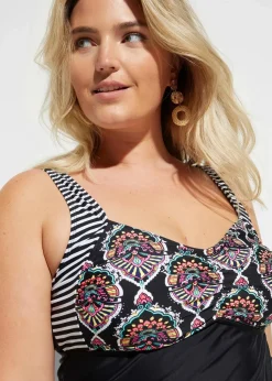 Long-Tankini (2-tlg. Set) mit Highwaist-Bikinihose