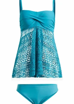 Long-Tankini (2-tlg. Set) mit Spitze