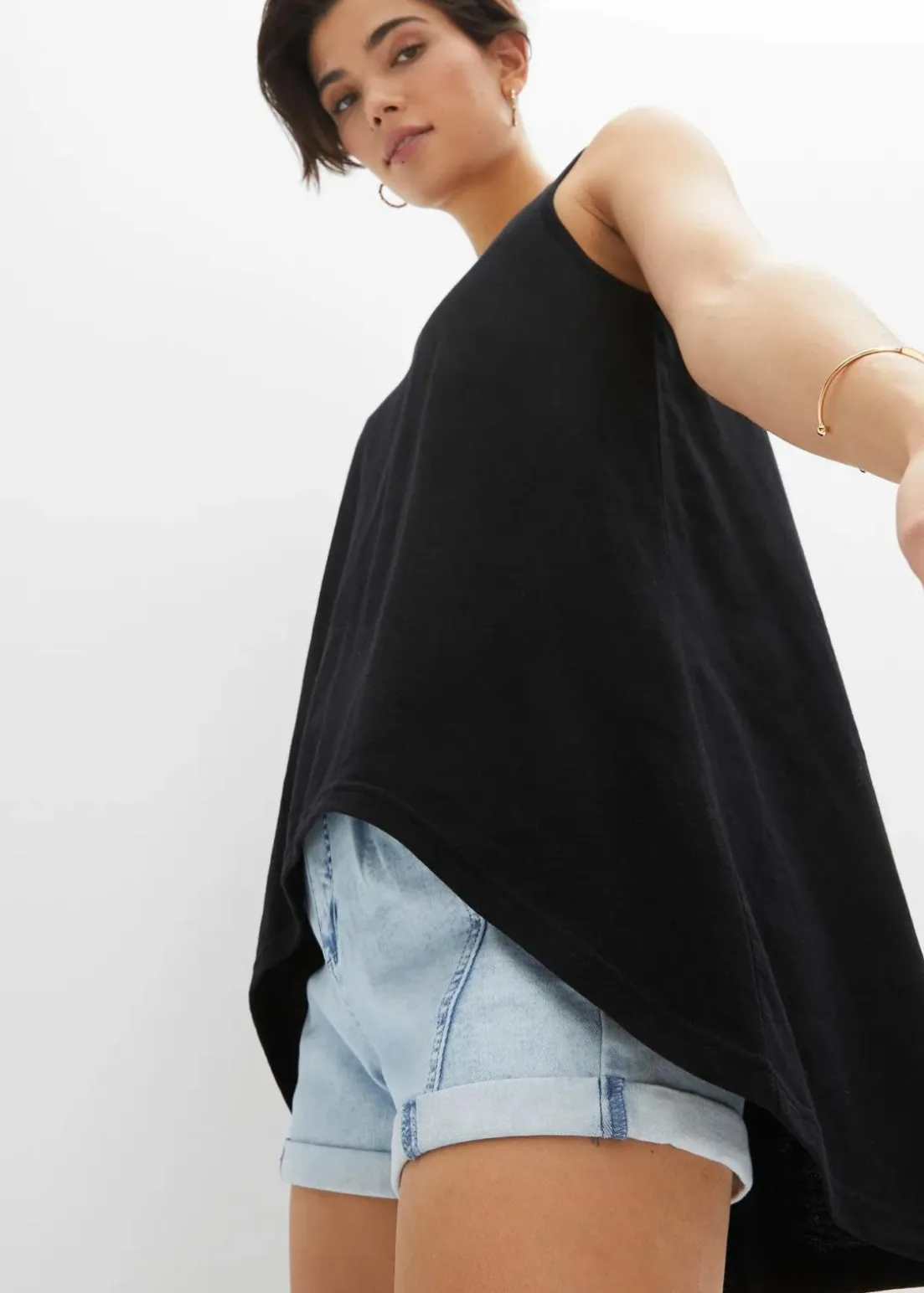 Long-Top aus Bio-Baumwolle