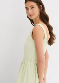 Long-Top aus elastischem Baumwoll-Mix