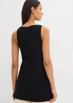 Long-Top aus elastischem Baumwoll-Mix