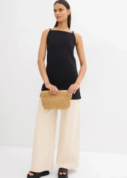 Long-Top aus elastischem Baumwoll-Mix