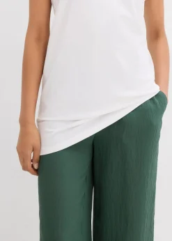 Long-Top aus elastischem Baumwoll-Mix