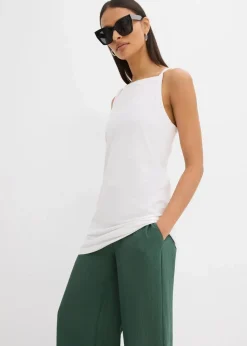 Long-Top aus elastischem Baumwoll-Mix