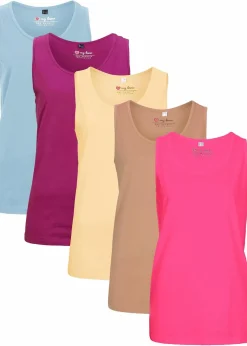 Long-Top aus reiner Baumwolle (5er Pack)