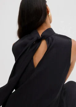 Long-Top aus strukturiertem Viskose-Mix