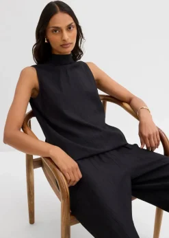 Long-Top aus strukturiertem Viskose-Mix