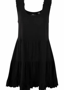 Long-Top mit Volants und breiten Trägern