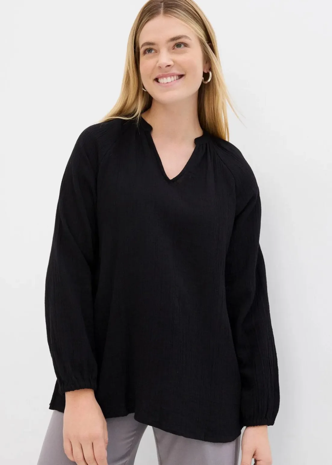 Long-Tunika aus Musselin