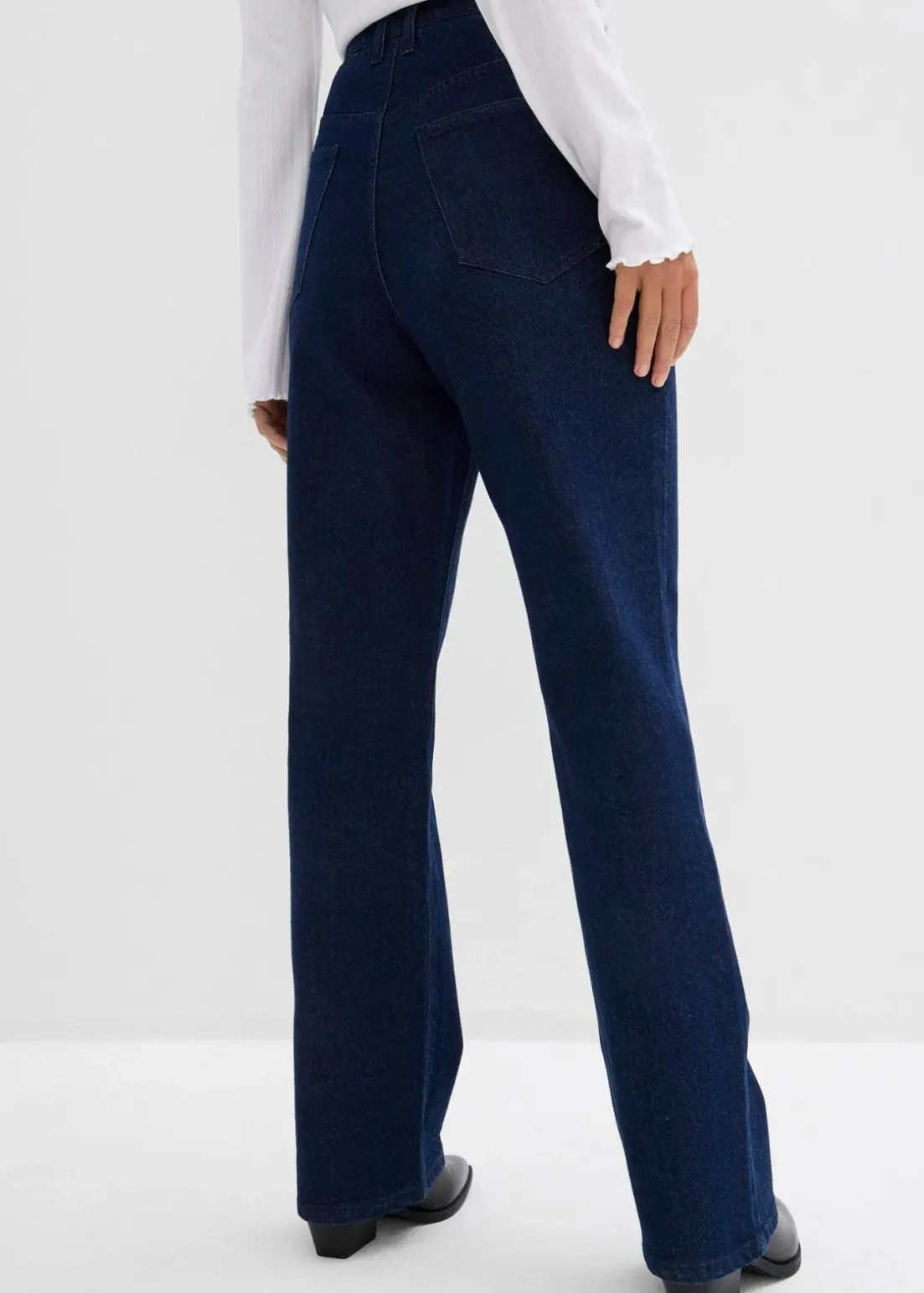 Loose Straight-Jeans High Waist, Bequembund mit Strass