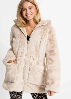 Lässige Fellimitat-Jacke