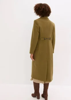 Mantel aus Wollimitat in Maxilänge