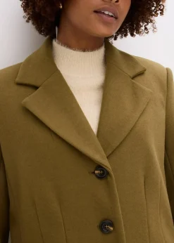 Mantel aus Wollimitat in Maxilänge