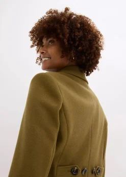 Mantel aus Wollimitat in Maxilänge