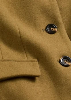 Mantel aus Wollimitat in Maxilänge