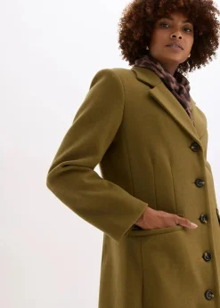 Mantel aus Wollimitat in Maxilänge