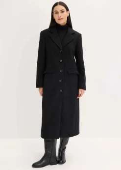 Mantel aus Wollimitat in Maxilänge