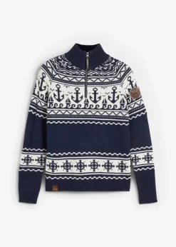 Maritimer Norweger-Pullover