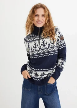 Maritimer Norweger-Pullover