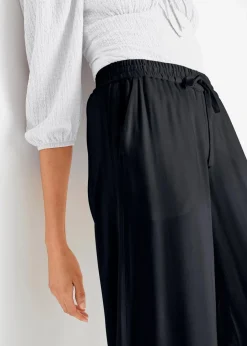 Marlenehose aus leicht glänzender Viskose