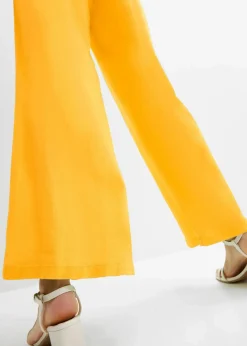 Marlenehose aus luftigem Leinen-Mix