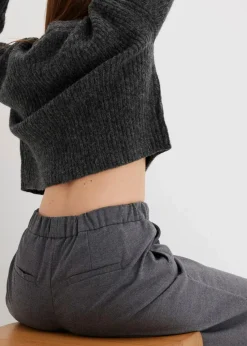 Marlene-Hose in Wolloptik