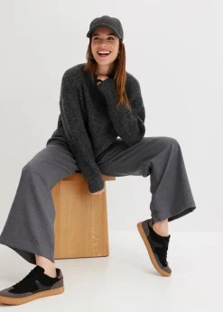 Marlene-Hose in Wolloptik