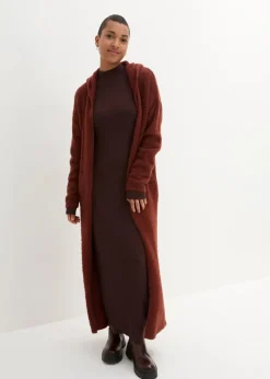 Maxi-Feinstrickkleid aus fließendem Viskose-Mix