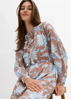 Maxikleid aus feinem Viskose-Mix