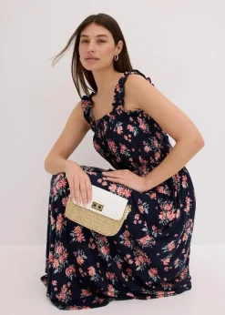 Maxikleid aus fließendem Viskose-Mix