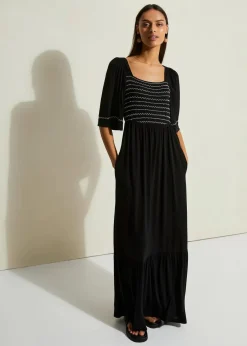 Maxikleid aus fließendem Viskose-Mix