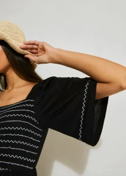 Maxikleid aus fließendem Viskose-Mix