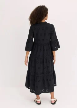 Maxikleid aus reiner Baumwolle mit Lochstickerei