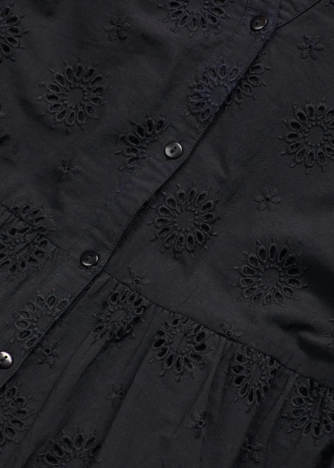 Maxikleid aus reiner Baumwolle mit Lochstickerei