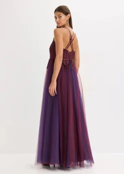 Maxikleid aus zartem Tüll mit Spitze