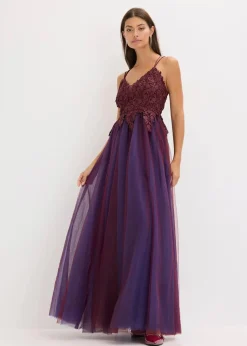 Maxikleid aus zartem Tüll mit Spitze