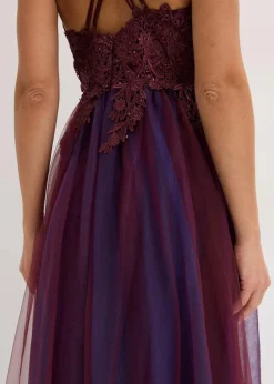 Maxikleid aus zartem Tüll mit Spitze