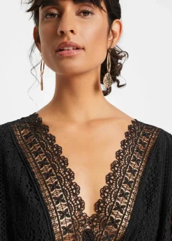 Maxikleid in Crochet-Optik