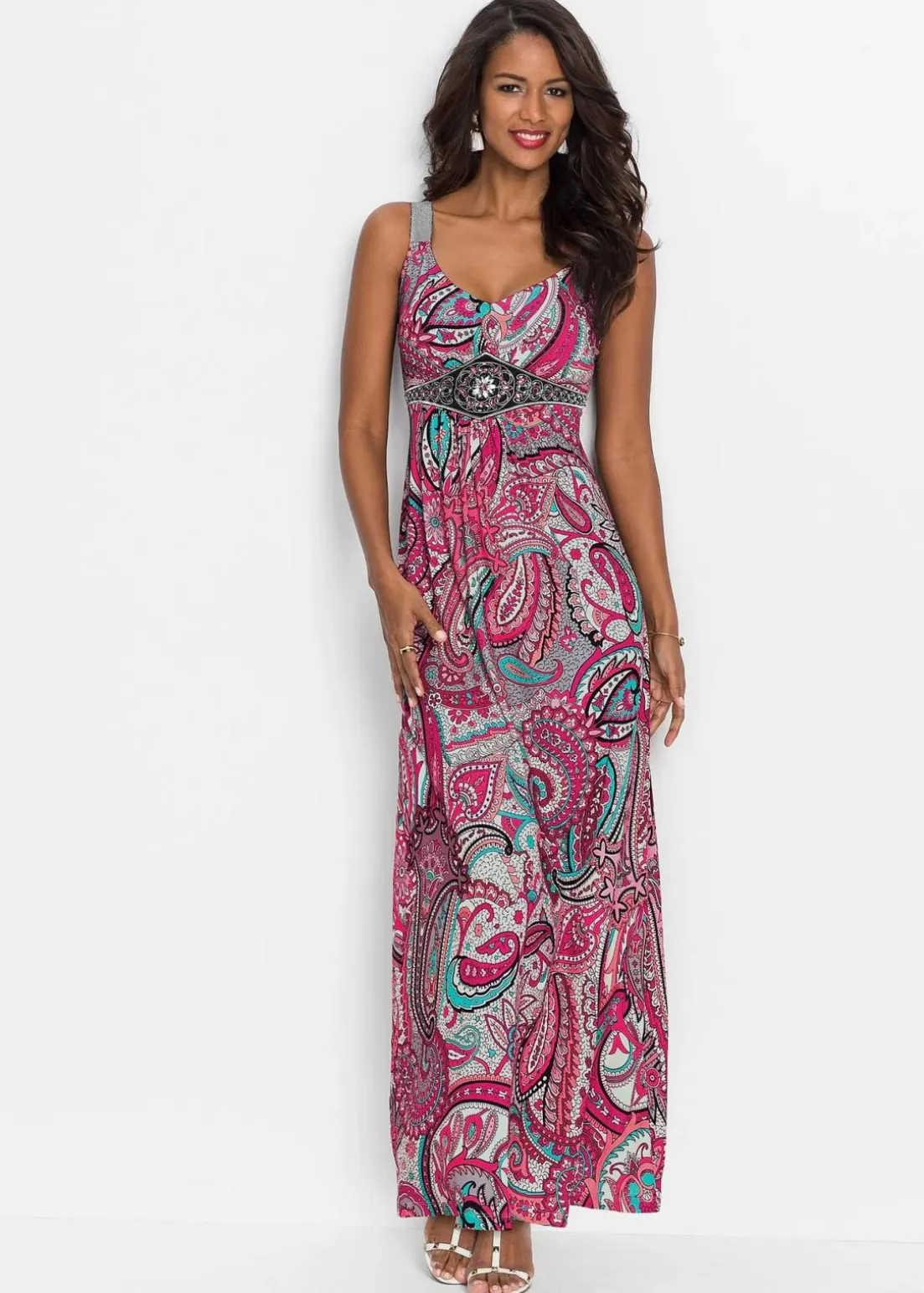 Maxikleid mit Applikationen