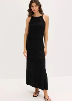 Maxikleid mit Crochet-Einsätzen