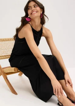 Maxikleid mit Crochet-Einsätzen