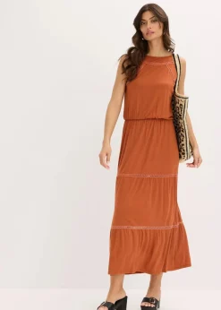 Maxikleid mit Crochet-Einsätzen