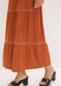 Maxikleid mit Crochet-Einsätzen